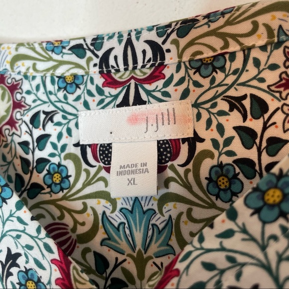 J. Jill Women's Multicolored Paisley and Floral Print Blouse XL - Picture 11 of 11